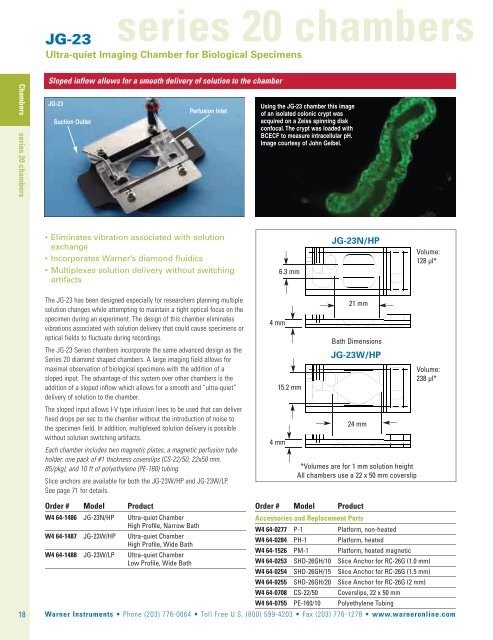Electrophysiology & Cell Biology Catalog - Harvard Apparatus