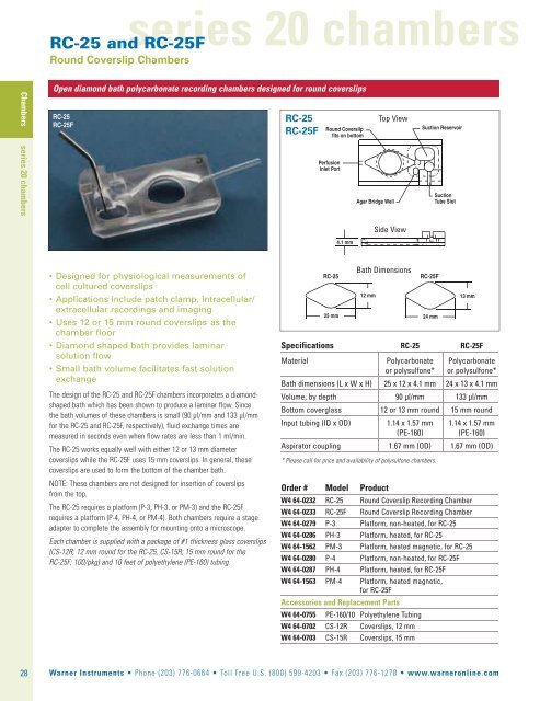 Electrophysiology & Cell Biology Catalog - Harvard Apparatus