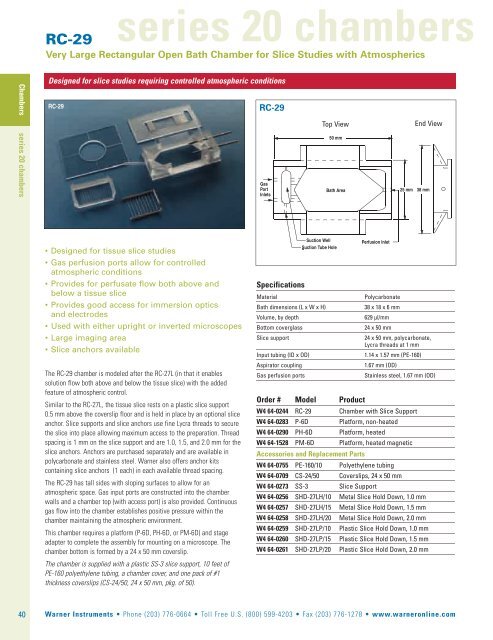 Electrophysiology & Cell Biology Catalog - Harvard Apparatus