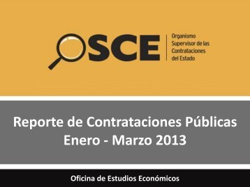 Reporte de Contrataciones PÃºblicas Marzo 2013 - OSCE