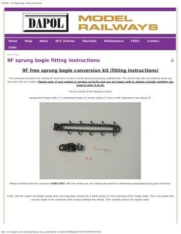 DAPOL - 9F sprung bogie fitting instructions