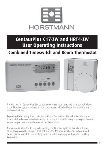 CentaurPlus ZW user guides - Horstmann