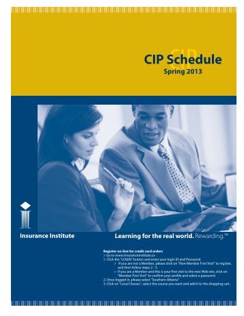 CIP Schedule Spring 2013 - Insurance Institute of Canada
