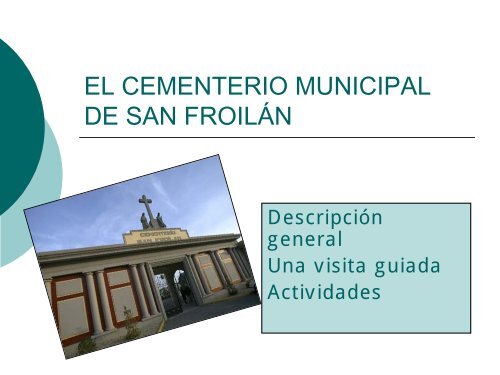 La gestiÃ³n administrativa del cementerio municipal del ...