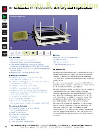 IR Actimeter for Locomotor Activity and Exploration - Harvard ...