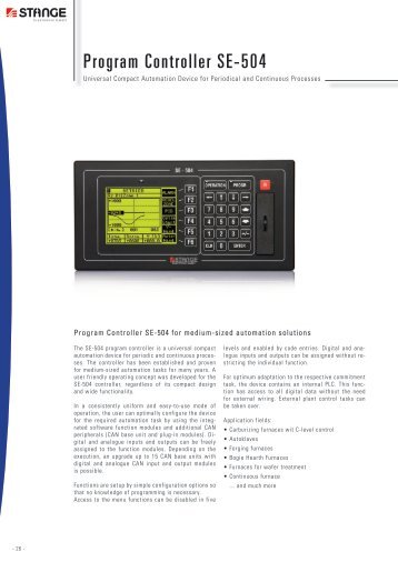 Program Controller SE-504 - Stange Elektronik GmbH