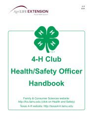 4-H Club Health/Safety Officer Handbook - Texas 4-H and Youth ...