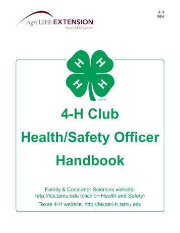 4-H Club Health/Safety Officer Handbook - Texas 4-H and Youth ...