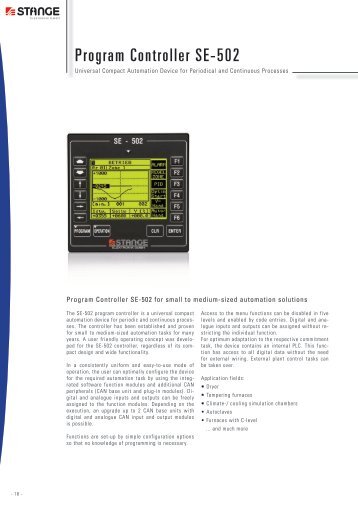 Program Controller SE-502 - Stange Elektronik GmbH