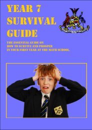 Year 7 Survival Guide - Sir Joseph Williamson's Mathematical School
