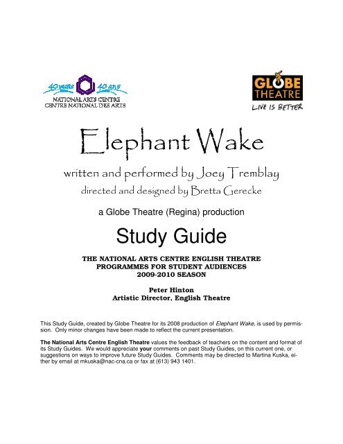 Elephant Wake Study Guide - National Arts Centre