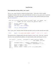 Input Routing Determining the next hop with ip_route_input() The ...