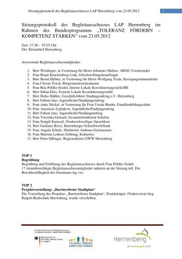 Protokoll vom 23. Mai 2012 .pdf 84K - LAP-Herrenberg.de
