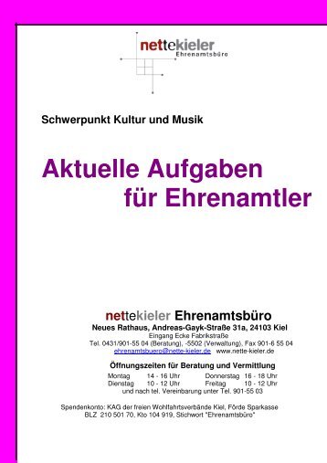 Aktuelle Aufgaben fÃ¼r Ehrenamtler - Nette Kieler