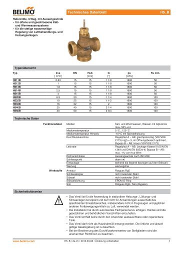 Technisches Datenblatt H5..B - Belimo