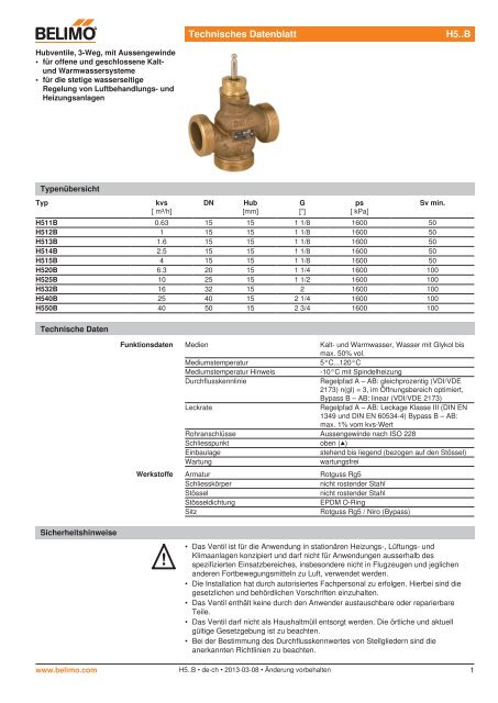 Technisches Datenblatt H5..B - Belimo