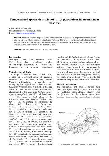 Temporal and spatial dynamics of thrips populations in mountainous ...