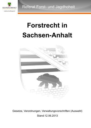 Forstrecht in Sachsen-Anhalt - Landesverwaltungsamt