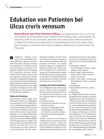 Edukation von Patienten bei Ulcus cruris venosum - Werner Sellmer