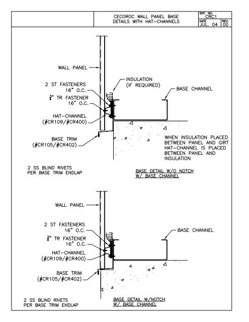 CecoRoc Wall Panel Detail - Ceco Building Systems