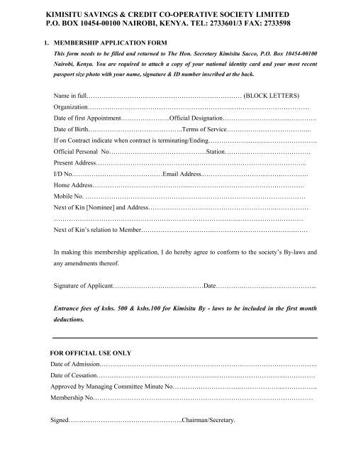 National Id Card Application Form Kenya