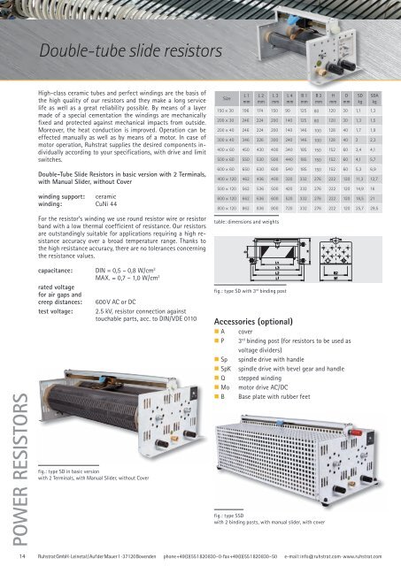 Product Catalogue Power Resistors - Ruhstrat GmbH