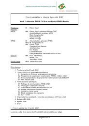 Procs-verbal de la sance du comit ARMS