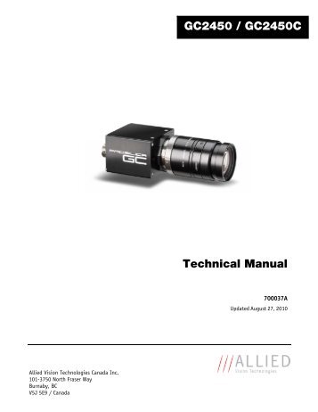 User's Manual - Allied Vision Technologies