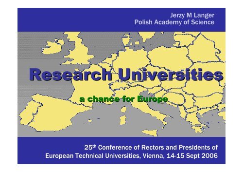 Research universities - a chance for Europe - Conference of Rectors ...