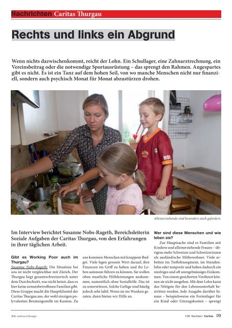 Working Poor in der Schweiz Zahlen, Fakt - Caritas Thurgau