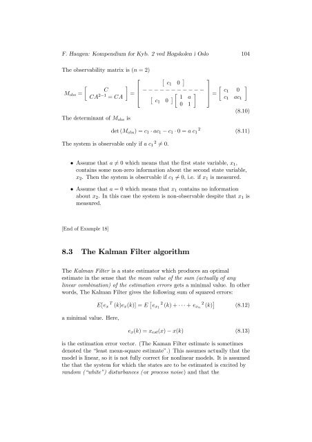 State estimation with Kalman Filter