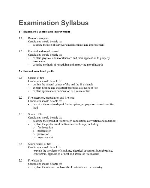 Examination Syllabus - Singapore College of Insurance