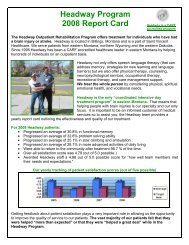 Headway Report Card for 2008 - St. Vincent Healthcare