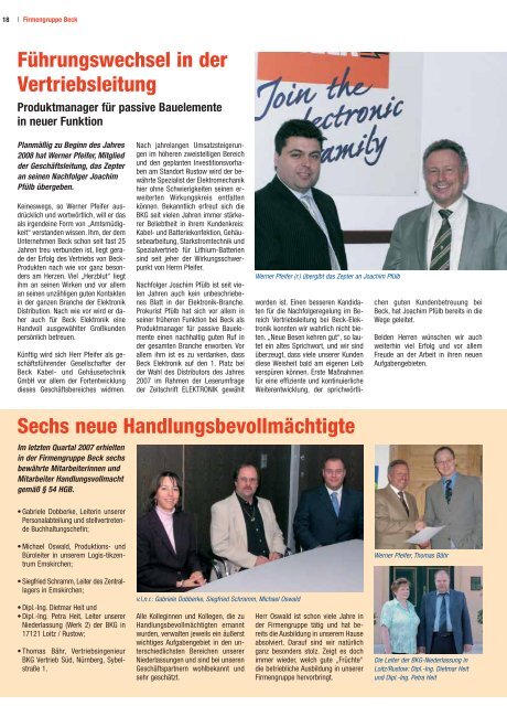 Elektronik Magazin - BECK GmbH & Co. Elektronik Bauelemente KG