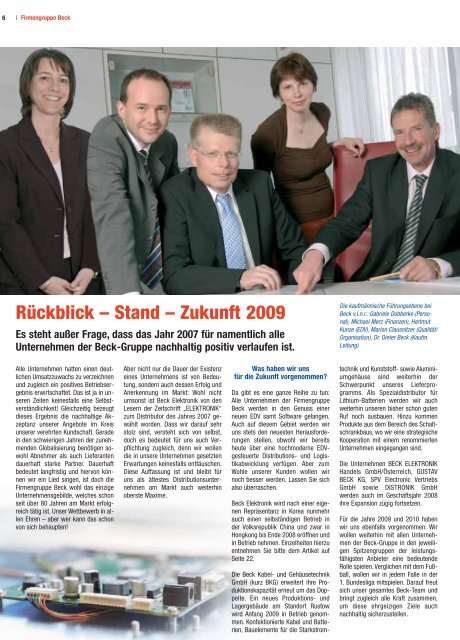 Elektronik Magazin - BECK GmbH & Co. Elektronik Bauelemente KG