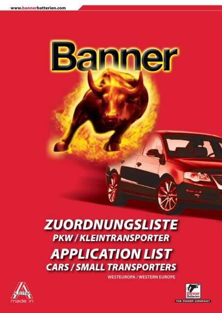 www.bannerbatterien.com WESTEUROPA / WESTERN EUROPE