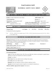 Material Safety Data Sheet - EcoSeal - Knauf Insulation