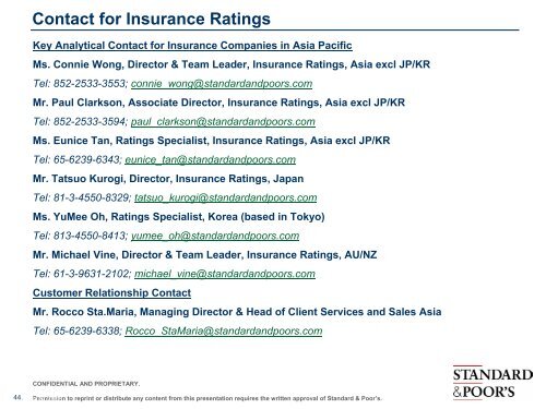 Connie Wong (Standard & Poor's) - Singapore College of Insurance