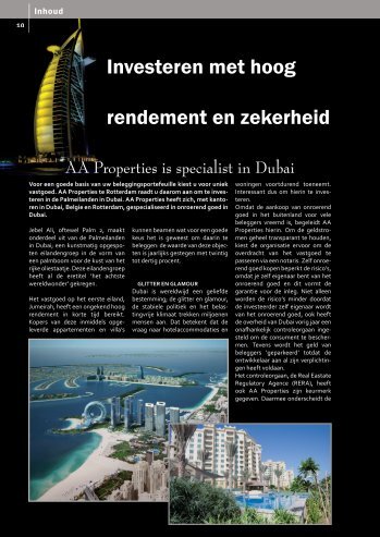 Investeren met hoog rendement en zekerheid - AA properties Dubai