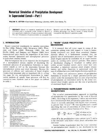 Numerical Simulation of Precipitation Development in ... - NOAA