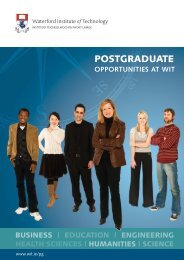 POSTGRADUATE - Waterford Institute of Technology