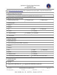 Application for Prevailing Wage Determination ETA Form 9141 U.S. ...