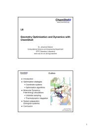 Dynamics and geometry optimization with ChemShell
