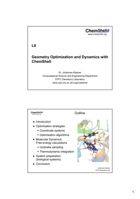 Dynamics and geometry optimization with ChemShell