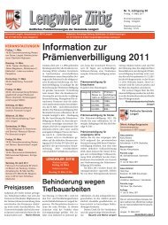 Ausgabe vom 11. MÃ¤rz 2011 [PDF, 915 KB] - Gemeinde Lengwil