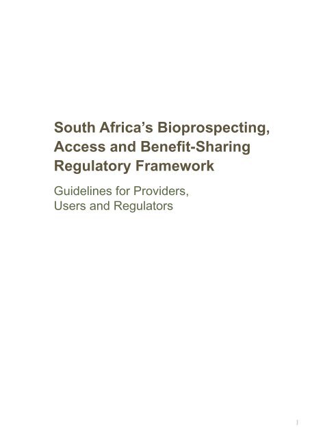 South Africa's Bioprospecting, Access and Benefit-Sharing ...