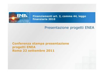 Tecnologie avanzate per l'efficienza energetica e la mobilitÃ  ... - ENEA