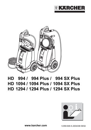HD 994 / 994 Plus / 994 SX Plus HD 1094 / 1094 Plus / 1094 SX ...
