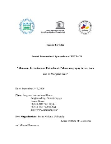 Second Circular Fourth International Symposium of IGCP-476 ...