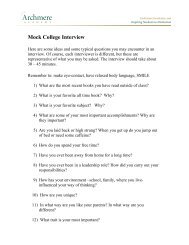 Mock College Interview - Archmere Academy